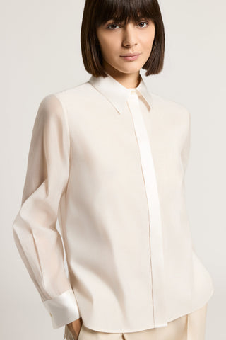 Camicia in organza di cotone e seta