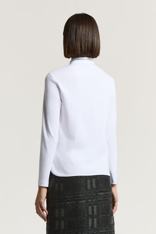 Solid-color stretch cotton poplin shirt