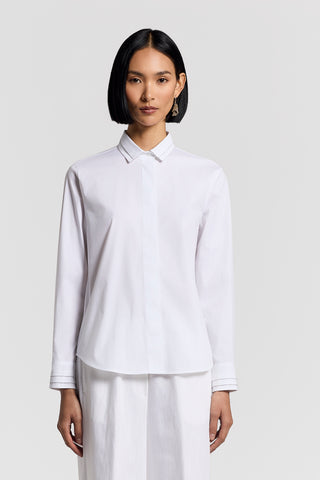 Stretch cotton poplin shirt
