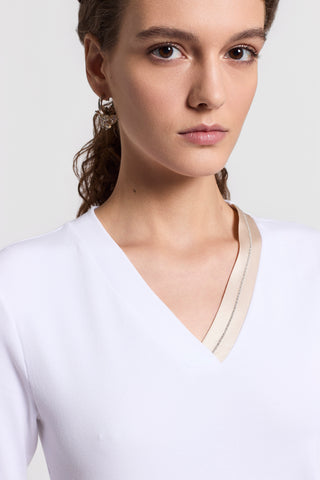 Micro-rib cotton T-shirt