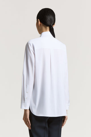 Camicia in popeline unito di cotone stretch