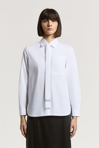 Cotton poplin shirt with sash