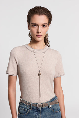 Micro-rib cotton T-shirt