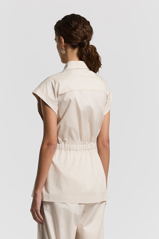 Stretch cotton sateen shirt