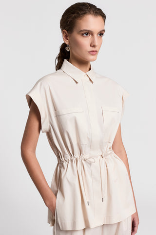 Stretch cotton sateen shirt