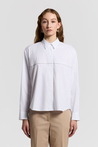 Stretch cotton poplin shirt
