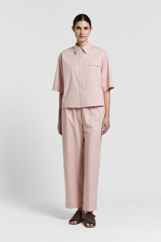 Camicia in raso di cotone stretch