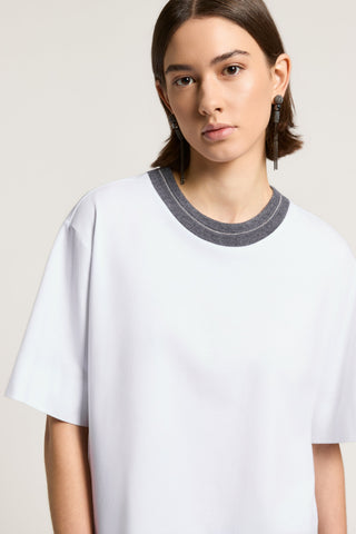 Stretch cotton jersey T-shirt
