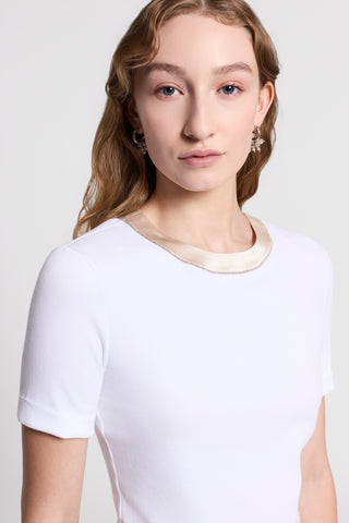 Micro-rib cotton T-shirt