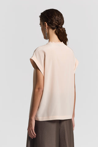 Silk crepe de chine T-shirt
