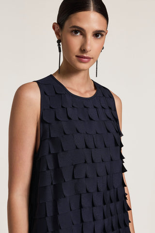 Top in chiffon a frange