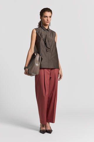 Silk cotton organza shirt top