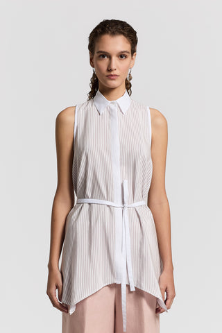 Silk cotton organza shirt top