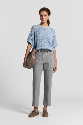 Micro-rib stretch cotton top