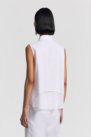 Stretch cotton shirt top