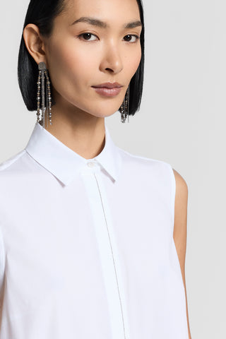 Stretch cotton shirt top