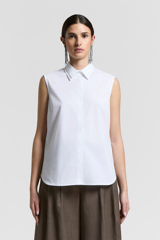 Stretch cotton shirt top