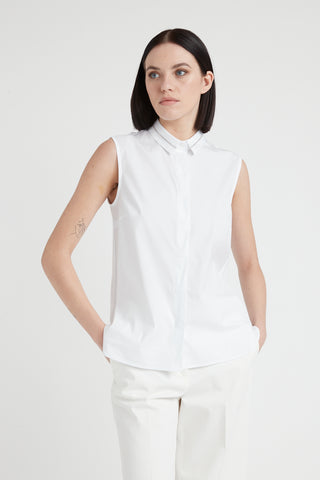 Sleeveless Poplin Shirt  