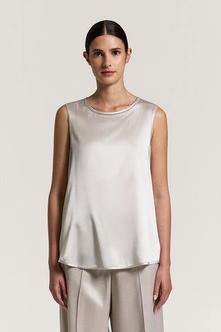 Top in raso di seta con Punto Luce