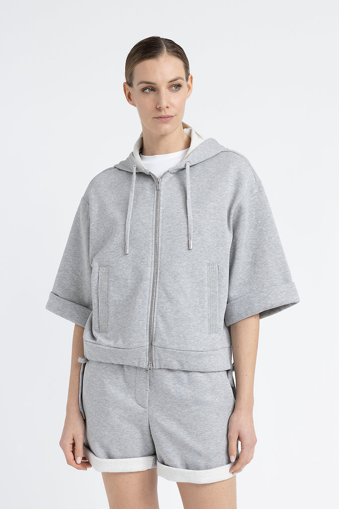 Cotton and Lurex hoodie  