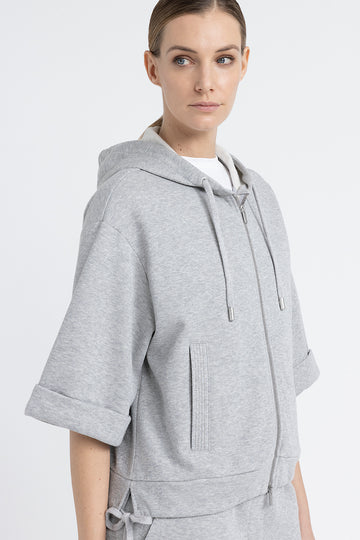 Cotton and Lurex hoodie  