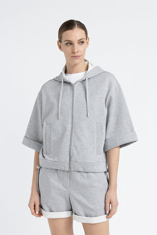 Cotton and Lurex hoodie  