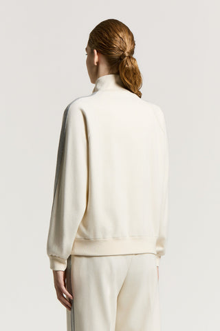 Felpa garzata di cotone con zip