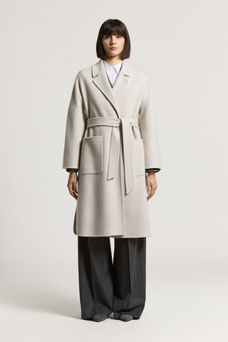 Double-breasted cashmere wool blend coat