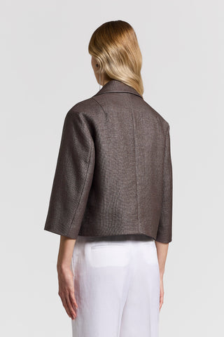 Raffia and cotton boxy jacket