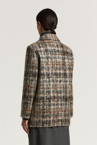 Cappotto doppiopetto in misto lana mohair