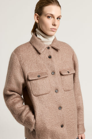 Carded mohair-blend overshirt