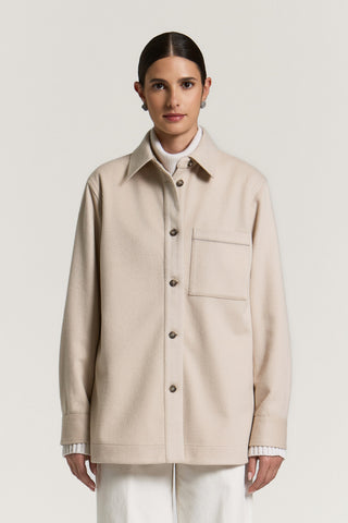 Overshirt in panno misto lana