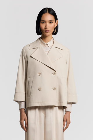Cotton and nylon cape trench