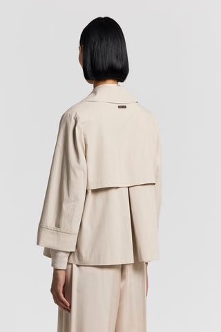 Cotton and nylon cape trench