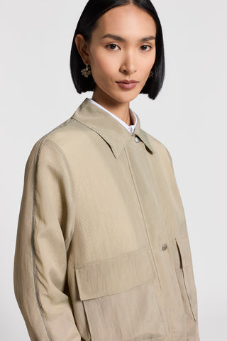 Technical organza duster coat