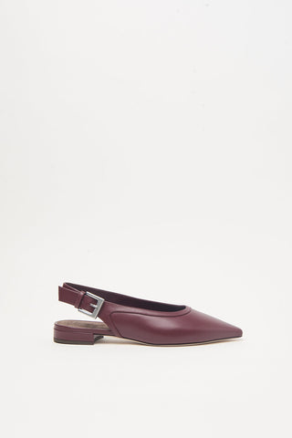 Sling-back flat in vera pelle