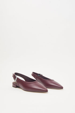 Sling-back flat in vera pelle