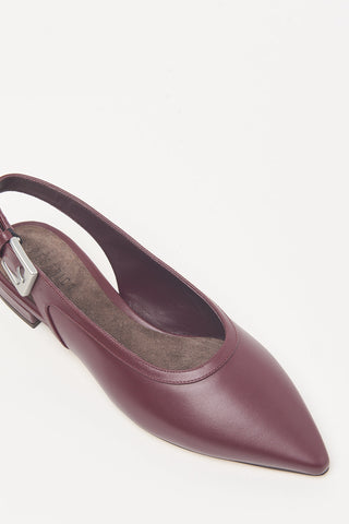Sling-back flat in vera pelle