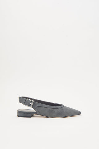Sling-back flat in vera pelle