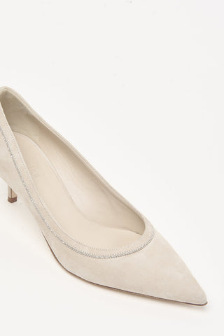 Genuine suede leather pumps