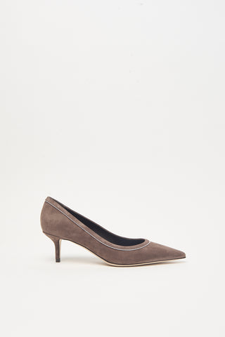 Décolleté in vera pelle scamosciata