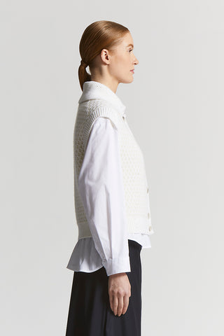 Wool and alpaca vest with buttons