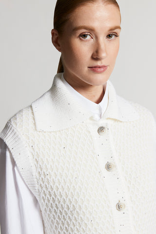 Wool and alpaca vest with buttons