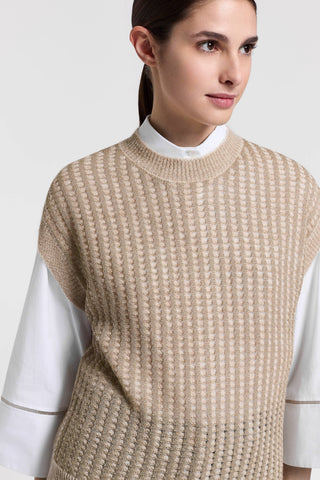 Gilet in filato misto alpaca lana e lurex