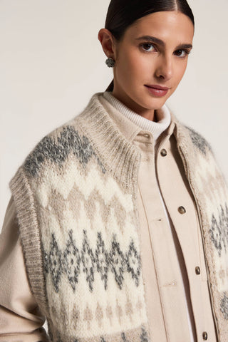 Gilet in lana, cashmere e mohair