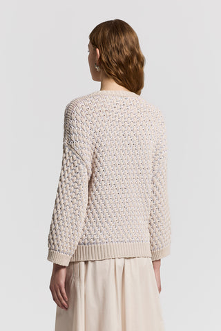 Blown lurex/cotton sweater with sequins