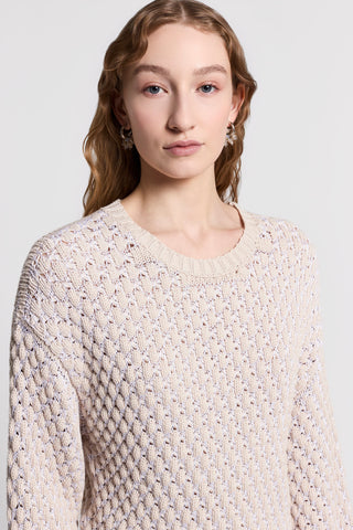 Blown lurex/cotton sweater with sequins