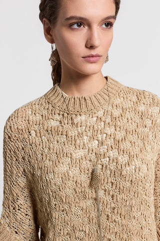 Lurex, cotton and linen-blend sweater