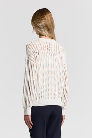 Sequinned cotton cordonet sweater