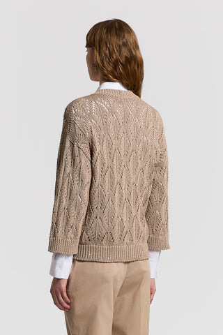 Sequinned cotton cordonet cardigan